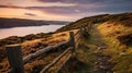 High Quality Photo Of Sunset Path To Loch Lana Near Ireland
