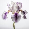 Iris flower against white background