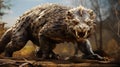 High-quality Photorealistic Giant Prehistoric Lion Aztec Rat Hero Beast