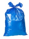 High-Quality PNG Blue Plastic Trash Bag Isolated on White Royalty Free Stock Photo