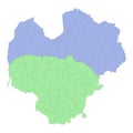 High quality political map of Lithuania and Latvia with borders of the regions or provinces