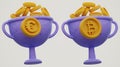 Premium Money Coin 3d rendering on isolated background