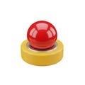 A large red button on a yellow base on transparent background Royalty Free Stock Photo