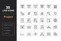 30 Project Management Line Icons