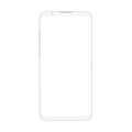 High quality realistic trendy soft clean no frame white smartphone with blank white screen. Vector Mockup phone for Royalty Free Stock Photo