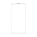 High quality realistic trendy soft clean no frame white smartphone with blank white screen Royalty Free Stock Photo