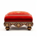 High Quality Red Foot Stool With Gold Trim - Realistic Orientalism Design