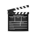 High quality render of a movie clapper board.