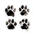 High-quality Rottweiler Paw Print Drawing On White Background