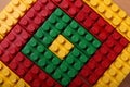 High quality seamless background of colored plastic bricks Royalty Free Stock Photo