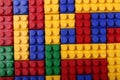 High quality seamless background of colored plastic bricks Royalty Free Stock Photo