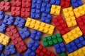 High quality seamless background of colored plastic bricks Royalty Free Stock Photo