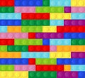 High quality seamless background of colored plastic bricks Royalty Free Stock Photo