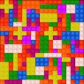 High quality seamless background of colored plastic bricks. Royalty Free Stock Photo