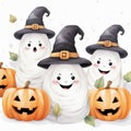 High quality seamless halloween pattern on white background for digital and print design projects Royalty Free Stock Photo
