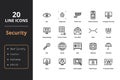 20 High quality security line icons Royalty Free Stock Photo
