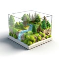 High-quality Shiny Plastic Isometric Square Model Scenery Background