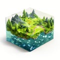 High-quality Shiny Plastic Isometric Square Scenery Model Design