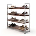 High Quality Shoe Rack 3d Image In Realistic Rendering Royalty Free Stock Photo