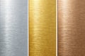 High-quality silver, gold, and bronze metal texture backgrounds Royalty Free Stock Photo