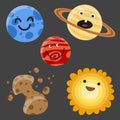 High quality solar system space planets flat universe astronomy galaxy science star vector illustration.