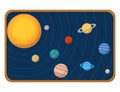 High quality solar system space planets flat vector illustration universe astronomy galaxy science.