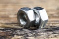 high-quality steel metal nuts Royalty Free Stock Photo