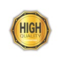 High Quality Sticker Golden Medal Icon Guaranteed Seal Isolated Royalty Free Stock Photo