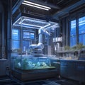 High-Tech Alcove in Chemical Synthesis Lab Royalty Free Stock Photo