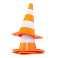 Traffic cones.Orange highway traffic cone with white stripes.Road repair. Royalty Free Stock Photo