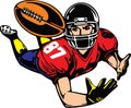 High quality vector animated american footbal player