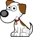 High quality vector animated cute dog in white brown body