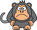 High quality vector animated funny angry ape Royalty Free Stock Photo