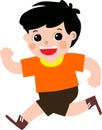 High quality vector of animated healthy boy running Royalty Free Stock Photo