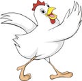High quality vector animated white chicken