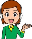 High quality vector of beautiful woman radio announcer