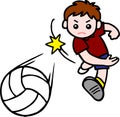 High quality vector boy playing volleyball Royalty Free Stock Photo