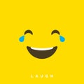 High quality vector cartoon with laughing face emoticons with Flat Design Style, social media reactions - Vector EPS10