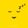 High quality vector cartoon with sleepy emoticons with Flat Design Style, social media reactions - Vector EPS10