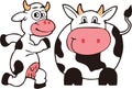 High quality vector collection of happy dairy cows