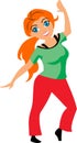 High quality vector illustration of beautiful woman who loves to dance