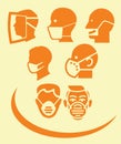 High quality vector illustration of corona virus prevention mask icon