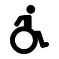 Man on wheelchair handicapped symbol Royalty Free Stock Photo