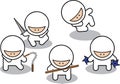 High quality vector illustration of the ninja icon in training fighting