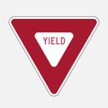 Yield red sign