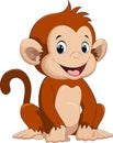 High quality vector monkey colored in brown and very healthy