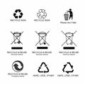 High quality vector recycle symbol, green eco icon weee logo Royalty Free Stock Photo