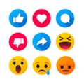 High quality vector round yellow cartoon bubble emoticons comment social media. Chat comment reactions, icon template face tear,