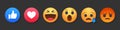 Emoji face cartoon bubble emoticon