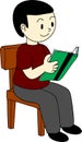 High quality vector of a studious boy Royalty Free Stock Photo